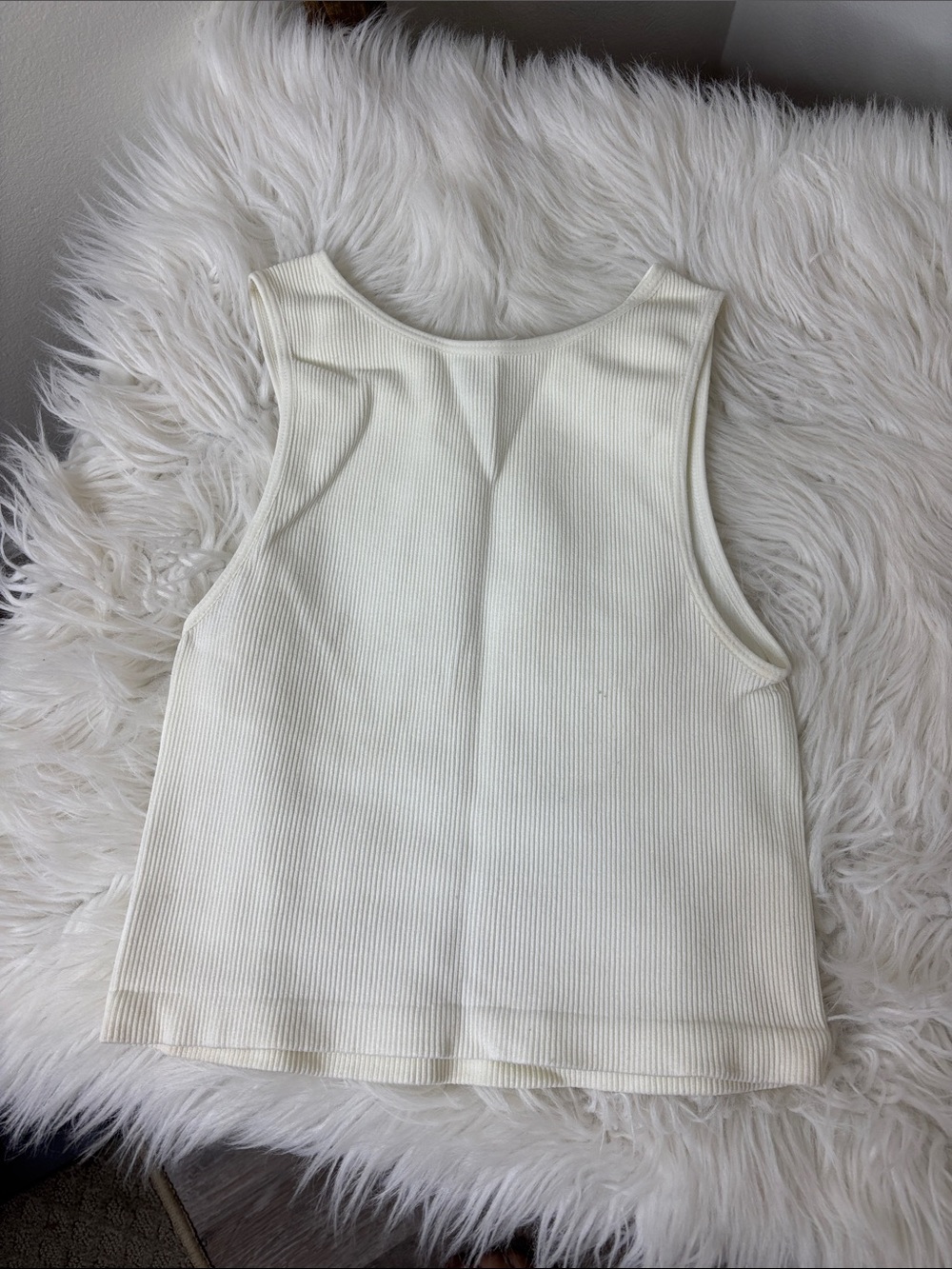 Dynamic Ribbed Cream Tank Top Size OS